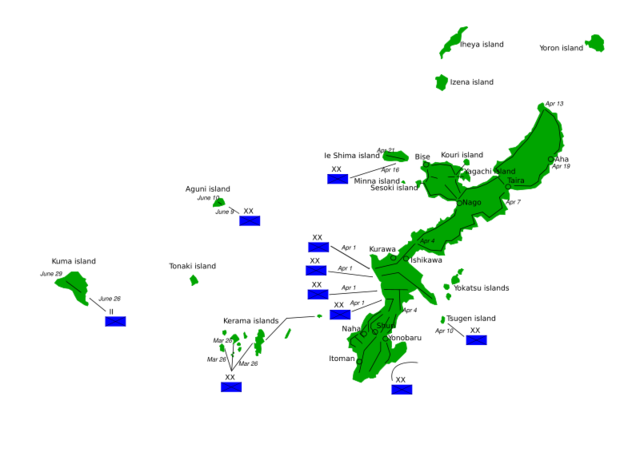 Mapa de la Batalla de Okinawa