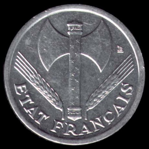 Reverso de la moneda de 1 Franco