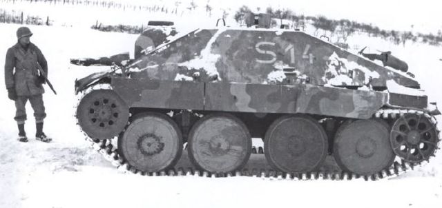 Flammpanzer 38 t, versión del Hetzer, capturado a la 17ª SS Panzergrenadier Division cerca de Gros-Rederching