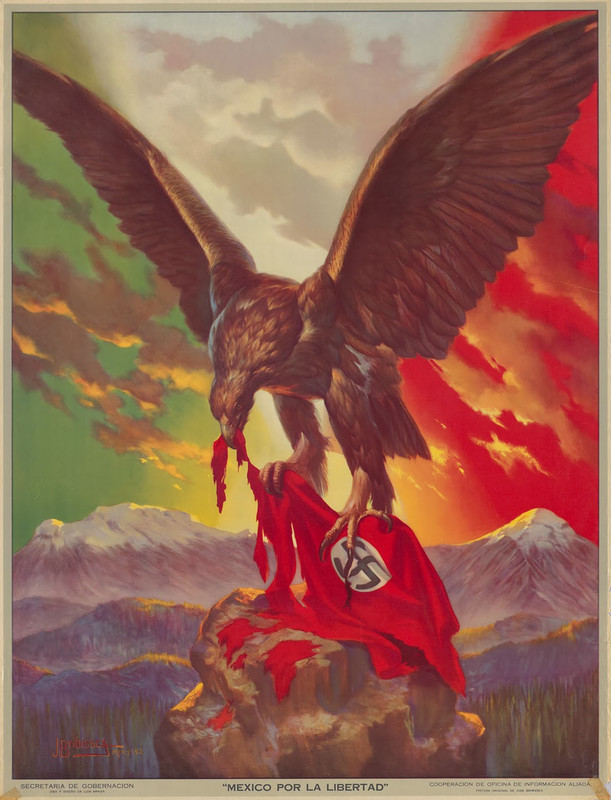 EL águila despedazando los blasones nazis