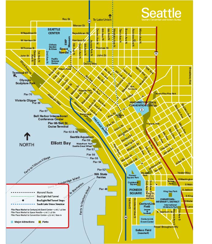 Seattle Downtown Map 