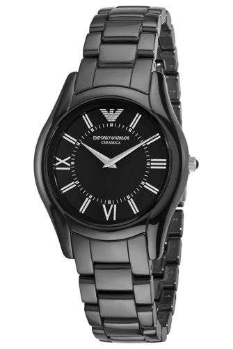 AR1441 Ceramic Slim Black Dial Watch 